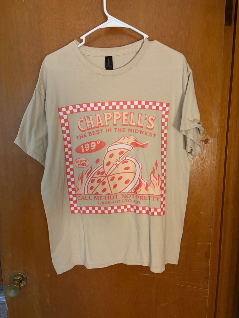 Gildan Beige Heavy Cotton Crewneck Tee